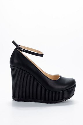 کفش مجلسی مشکی زنانه پاشنه پلتفرم KAYRA VARDAR SHOES - کد 870178965