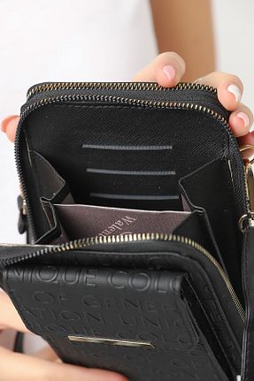 کیف دوشی مشکی زنانه چرم مصنوعی Genel Markalar - کد 217163602