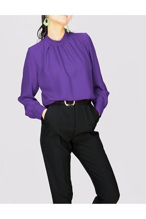 بلوز بنفش زنانه ساده CELAL ETEM - کد 864109876