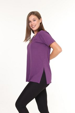 تیشرت بنفش زنانه Asimetrik Tight Lady - کد 870200661