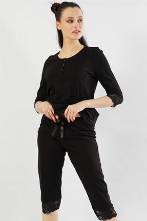 ست لباس راحتی مشکی زنانه ساده Vienetta - کد 122646117