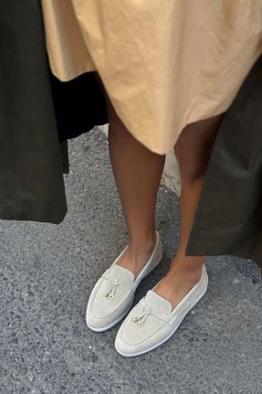 بابت بژ زنانه چرم خالص NİŞANTAŞI SHOES - کد 856856707