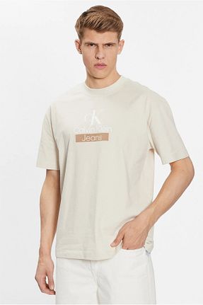 تیشرت اسپرت بژ مردانه Relaxed Calvin Klein - کد 870837668