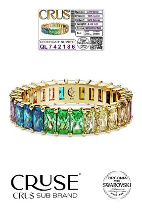 انگشتر نقره طلائی زنانه کریستال Cruse - کد 870215673