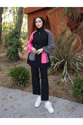 ست گرمکن حجاب مشکی زنانه رگولار Ryzi Moda - کد 853031121