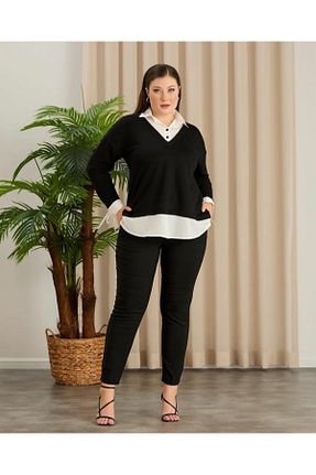 بلوز سایز بزرگ مشکی زنانه سایز بزرگ Te&Te - کد 795463527