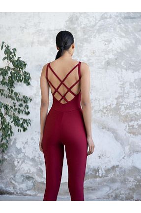 ساق شلواری اسپرت زرشکی زنانه بلند LizzSpor - کد 48690054