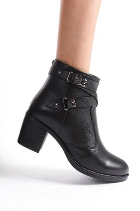 بوت / نیم بوت مشکی زنانه چرم خالص Dericalle shoes - کد 834983718