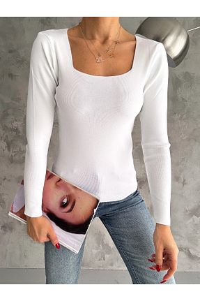 پلیور سفید زنانه ساده dignus - کد 903367856