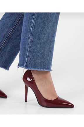 کفش استایلیتو زرشکی پاشنه نازک Alya Shoes - کد 871023027