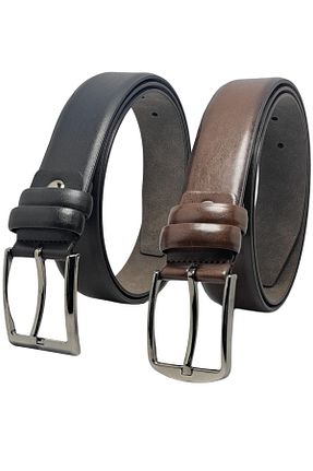 کمربند مشکی مردانه چرم مصنوعی genuine leather company eds - کد 142488141