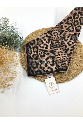 روسری قهوه ای پنبه ای Kamelya - کد 870237246