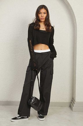 شلوار مشکی زنانه پارچه Clothing palette - کد 784572443
