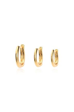 گوشواره نقره طلائی زنانه 925 عیار Indigo Takı - کد 860938148