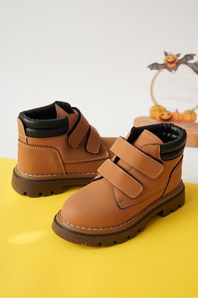 بوت / نیم بوت قهوه ای بچه گانه چرم مصنوعی Daxtors - کد 870273469
