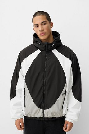 کاپشن مشکی مردانه Relaxed Bershka - کد 870279656