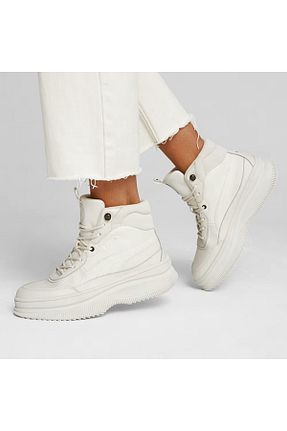 بوت / نیم بوت سفید زنانه چرم مصنوعی Puma - کد 870293867