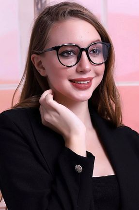 عینک محافظ نور آبی نارنجی زنانه 50 Chunky Frame - کد 871119818