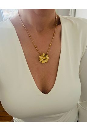گردنبند استیل ( فولاد ) طلائی استیل (فولاد) Hoop jewelery - کد 870327351