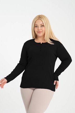 بلوز سایز بزرگ مشکی زنانه سایز بزرگ BANEGA - کد 789178477