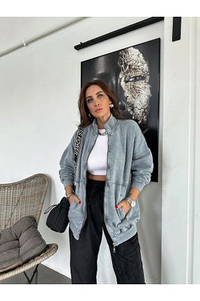 سوئیشرت آبی زنانه ساده QİMYA BUTİK - کد 870370484