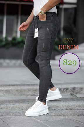 شلوار طوسی مردانه لیکرا CX7 DENIM - کد 870765000