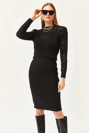 لباس مشکی زنانه بافتنی Fashion Friends - کد 870367986