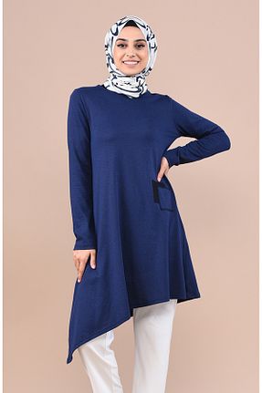 تونیک حجاب سرمه ای زنانه پنبه ای sefamerve - کد 846471244