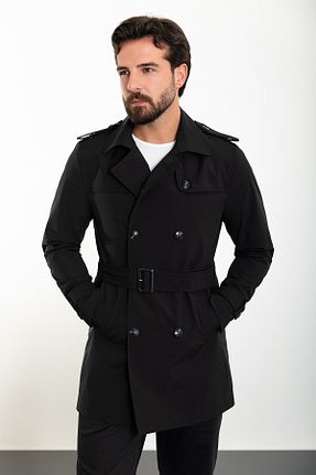 ترنچکت مشکی مردانه پلی استر Mcr - کد 813889364