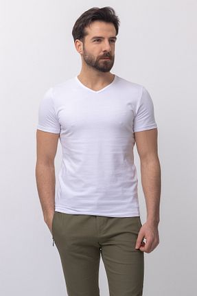 تیشرت سفید مردانه اسلیم فیت Mcr - کد 58827205