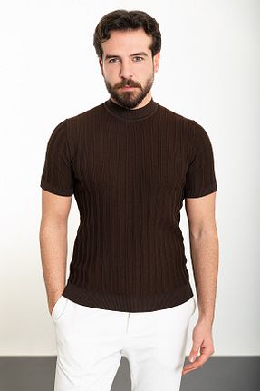 پلیور قهوه ای مردانه اسلیم فیت Mcr - کد 64950851