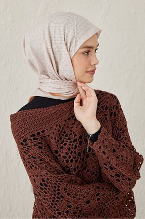روسری بژ 90 x 90 Modakaşmir - کد 870405245