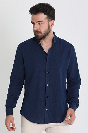 پیراهن سرمه ای مردانه اسلیم فیت Mcr - کد 101874491