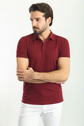 تیشرت زرشکی مردانه اسلیم فیت Mcr - کد 755396226
