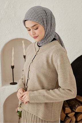 روسری قهوه ای 100 x 100 Modakaşmir - کد 870404113