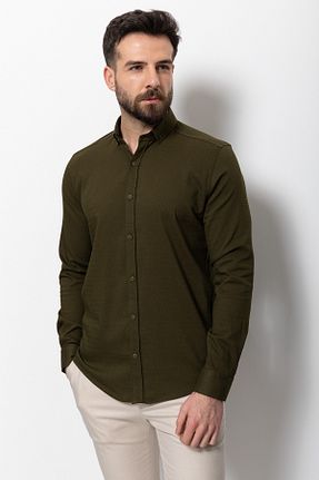 پیراهن خاکی مردانه اسلیم فیت Mcr - کد 312693552