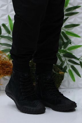 بوت / نیم بوت مشکی مردانه چرم خالص fort - کد 870439756