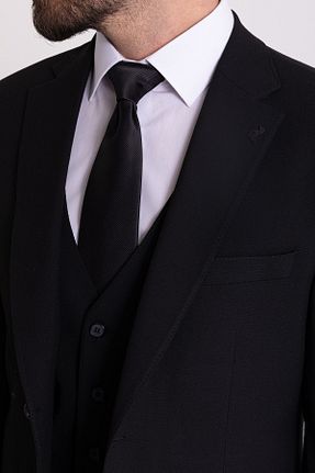 کت و شلوار مشکی مردانه یقه کتی Mcr - کد 101863664
