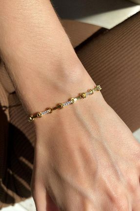 دستبند نقره طلائی زنانه 925 عیار Spossy Silver Jewelry - کد 870487345