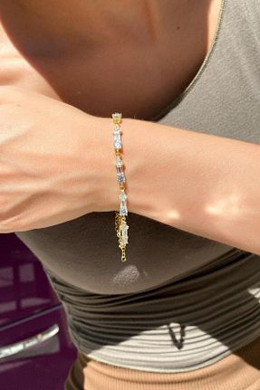 دستبند نقره طلائی زنانه 925 عیار Spossy Silver Jewelry - کد 870487255