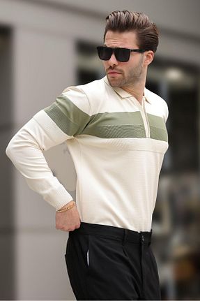 پلیور بژ مردانه رگولار Madmext - کد 870488056
