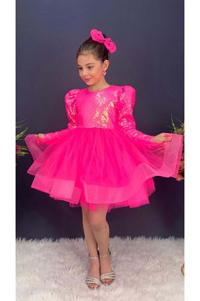 لباس مجلسی و فارغ التحصیلی صورتی بچه گانه پلی استر Mnk Baby&Kids - کد 820463971
