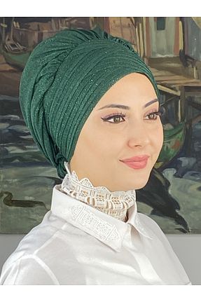 روسری سبز شیفون BUTİKAMBAR - کد 870509221