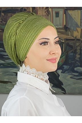 روسری سبز شیفون BUTİKAMBAR - کد 870501545