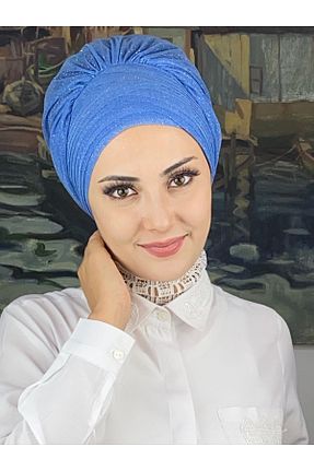 روسری آبی شیفون BUTİKAMBAR - کد 870501677