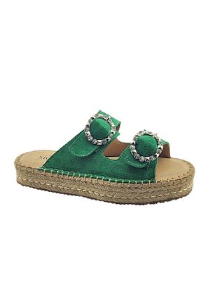 دمپائی سبز زنانه جیر MOLY ESPADRİLLE - کد 870776637