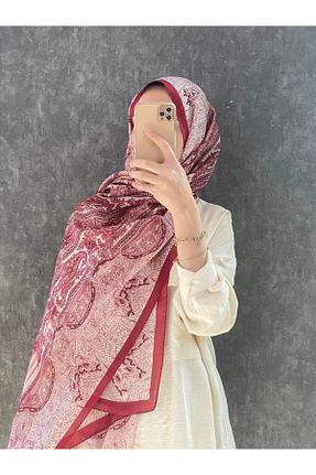 شال زرشکی زنانه ابریشم Touch - کد 870533751