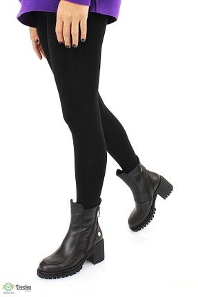 بوت / نیم بوت مشکی زنانه چرم خالص Mammamia - کد 870525795
