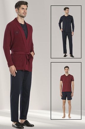 ست لباس راحتی زرشکی مردانه ساده Pierre Cardin - کد 870518589