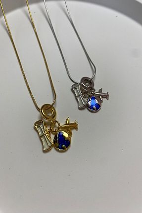 گردنبند استیل ( فولاد ) طلائی زنانه استیل (فولاد) DEMOKAN - کد 870521371